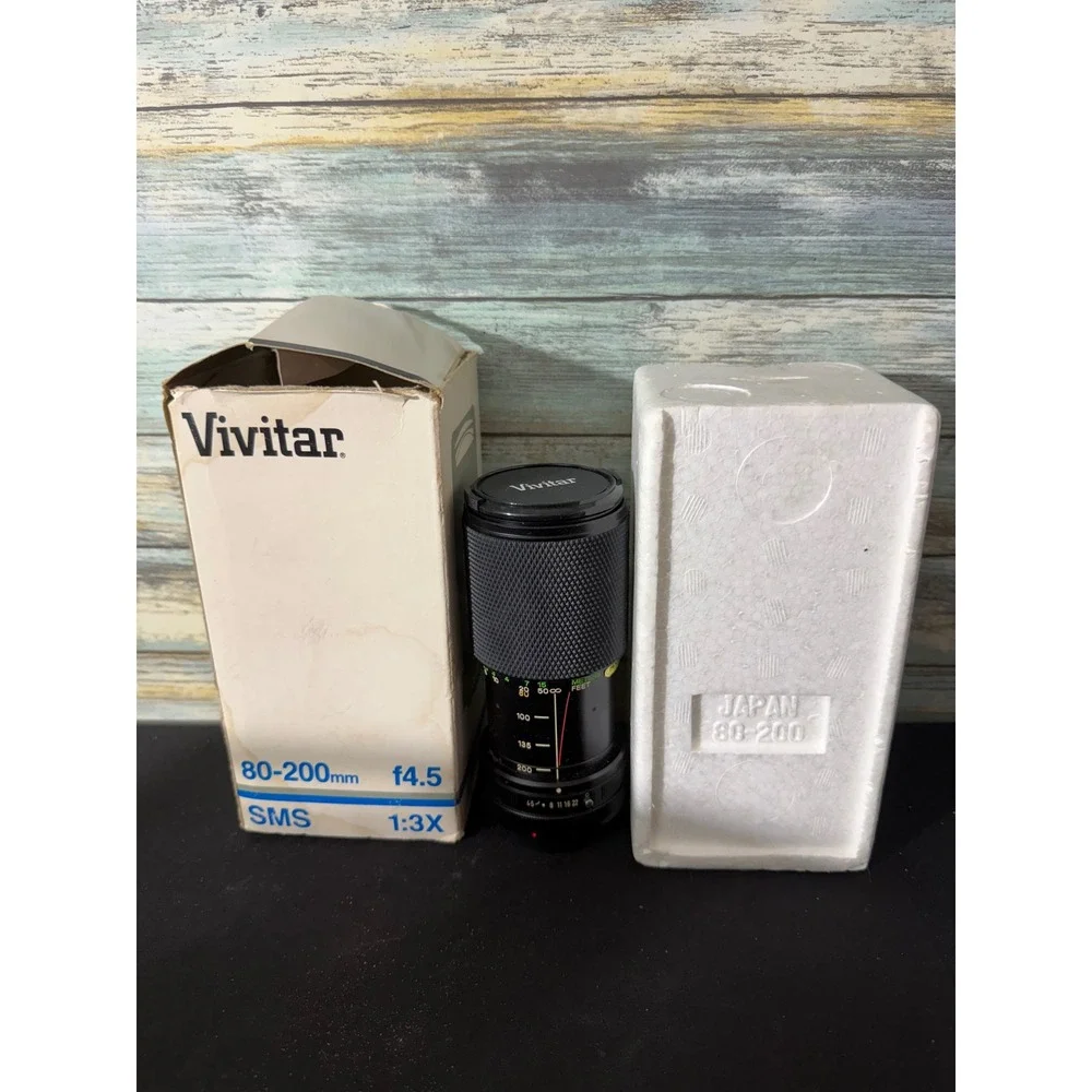 Vivitar 80-200mm f4.5 Zoom Lens Canon FD Mount Black Good Macro Focusing‎ SMS MC